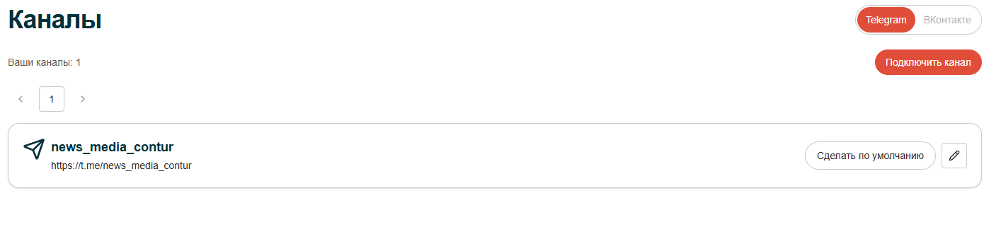 Канал подключен